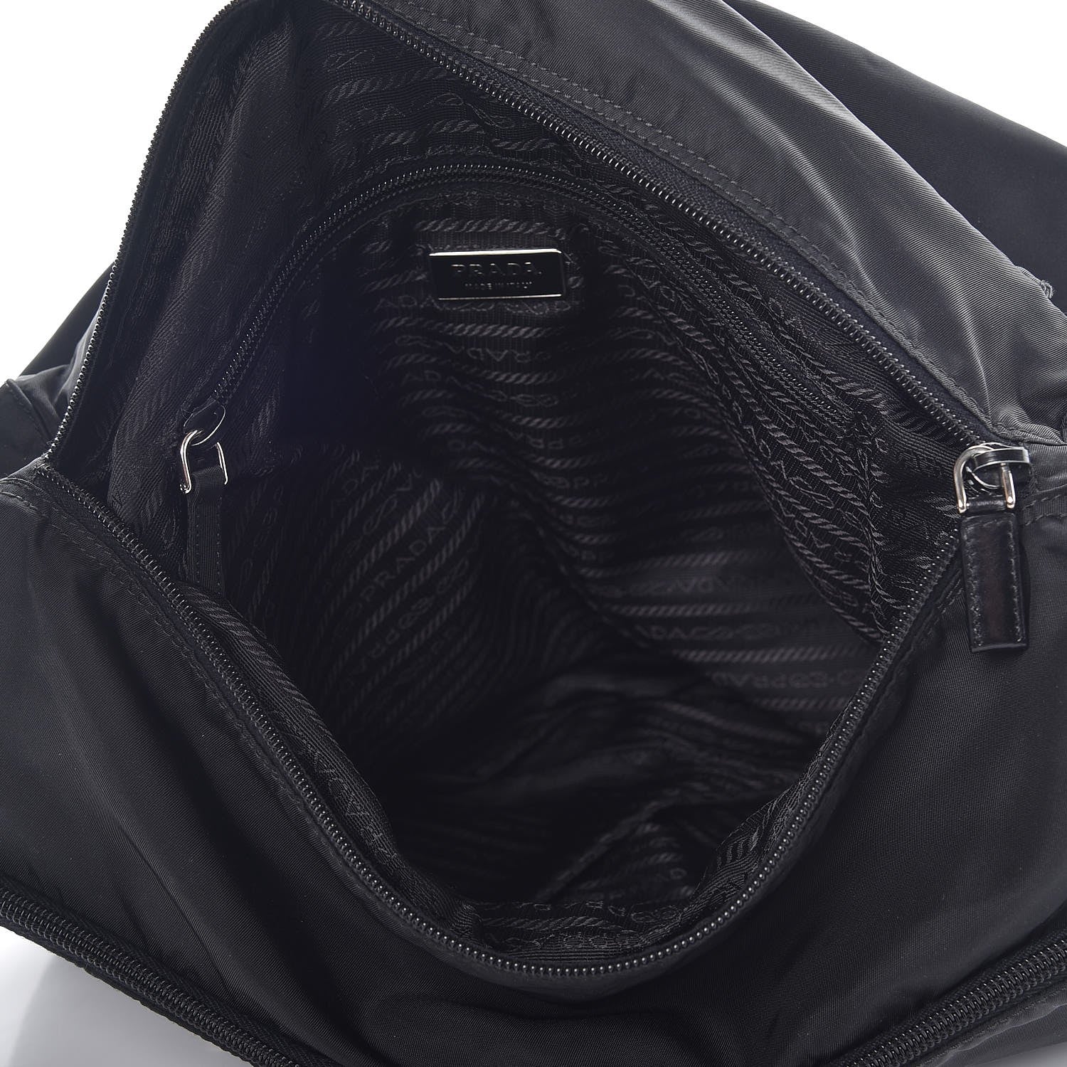 Prada Nylon Vela Messenger Bag Black 5 of 11