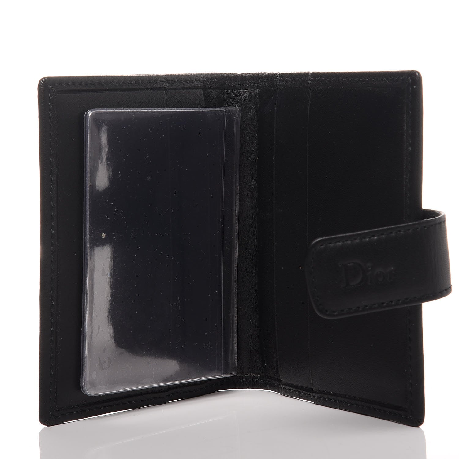 Christian Dior Monogram Compact Wallet Black 5 of 6