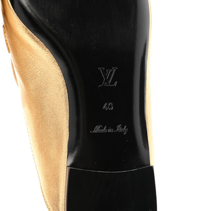 Louis Vuitton Metallic Lambskin Upper Case Open Back Flat Loafer 40 Gold 8 of 10