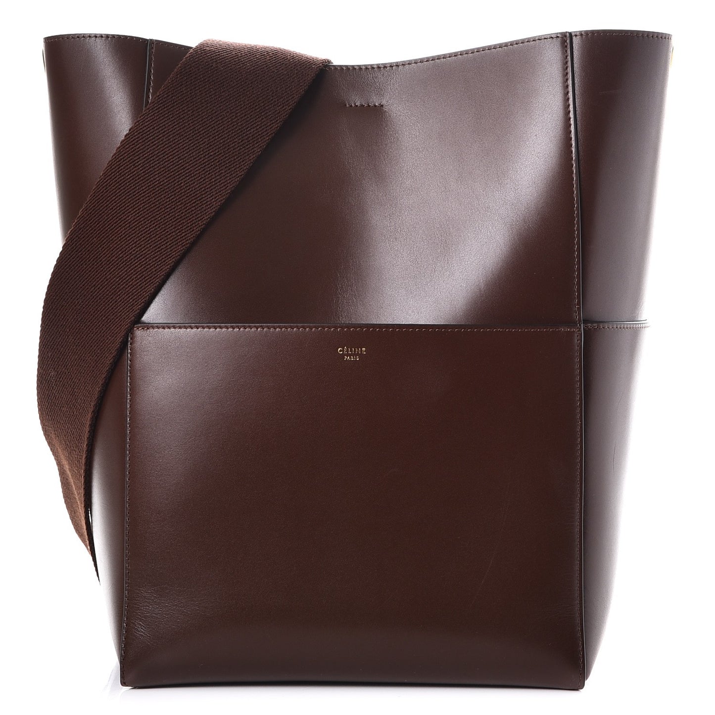 Supersoft Calfskin Sangle Bucket Bag Burgundy