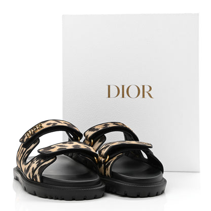 Christian Dior Technical Fabric Mizza Print DiorAct Sandals 40 Beige Multicolor 8 of 8