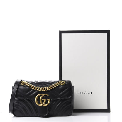 Gucci Calfskin Matelasse Mini GG Marmont Shoulder Bag Black 11 of 11