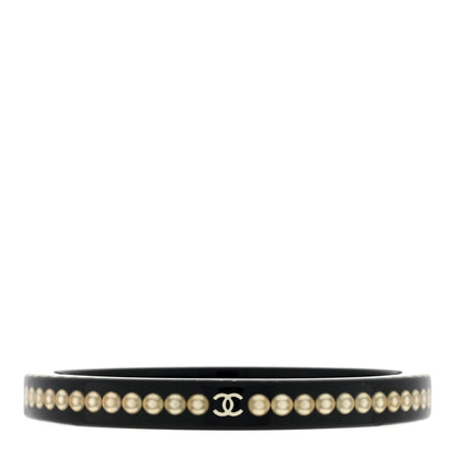 Chanel Resin Pearl CC Bangle Black 1 of 3