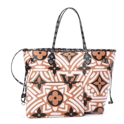 Louis Vuitton Monogram Giant Crafty Neverfull MM Creme Caramel 1 of 9