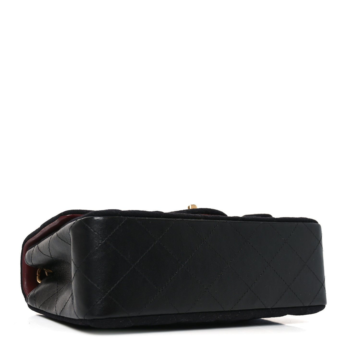 Felt Quilted Paris-Hamburg Charms Mini Rectangular Flap Black