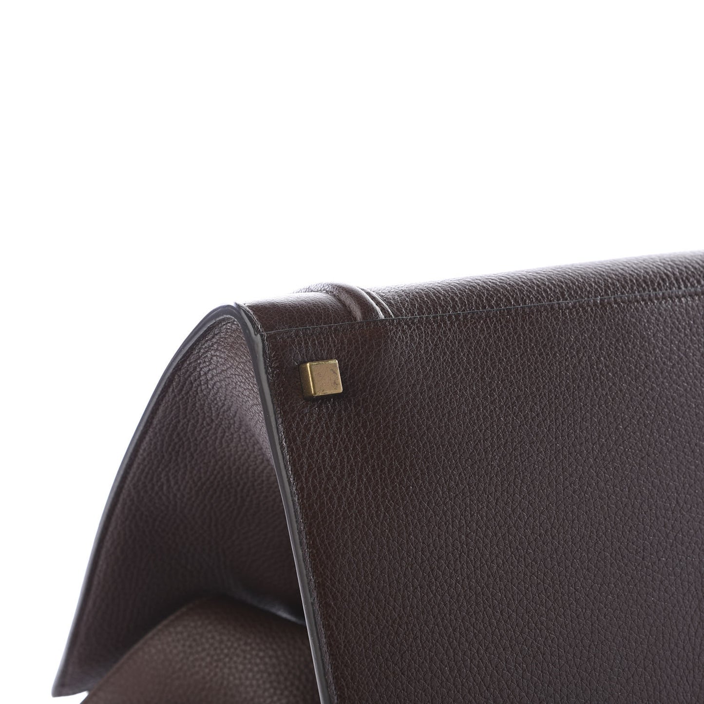 Shiny Grained Calfskin Medium Phantom Luggage Brown