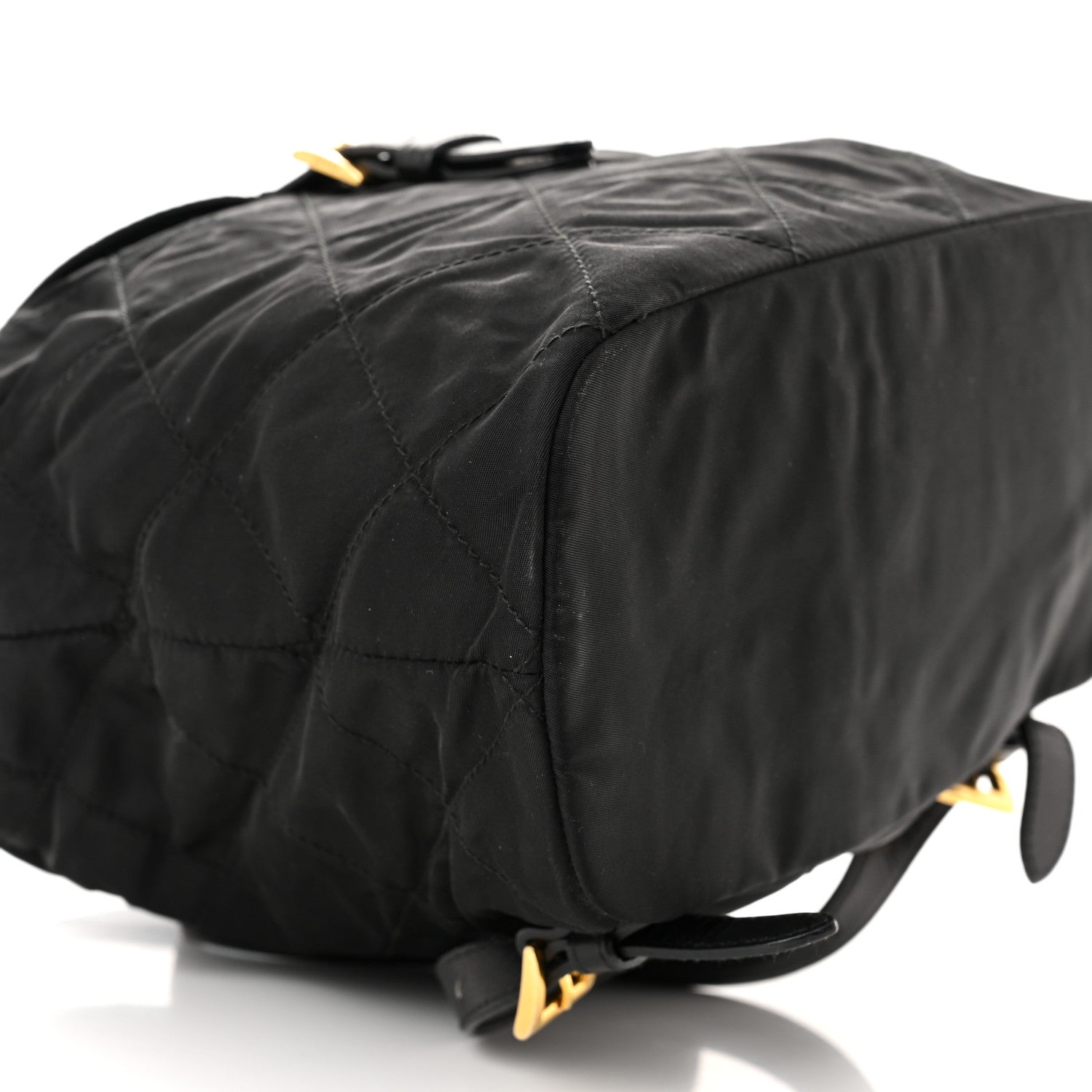 Prada Tessuto Nylon Vela Quilted Chain Backpack Black 9 of 13