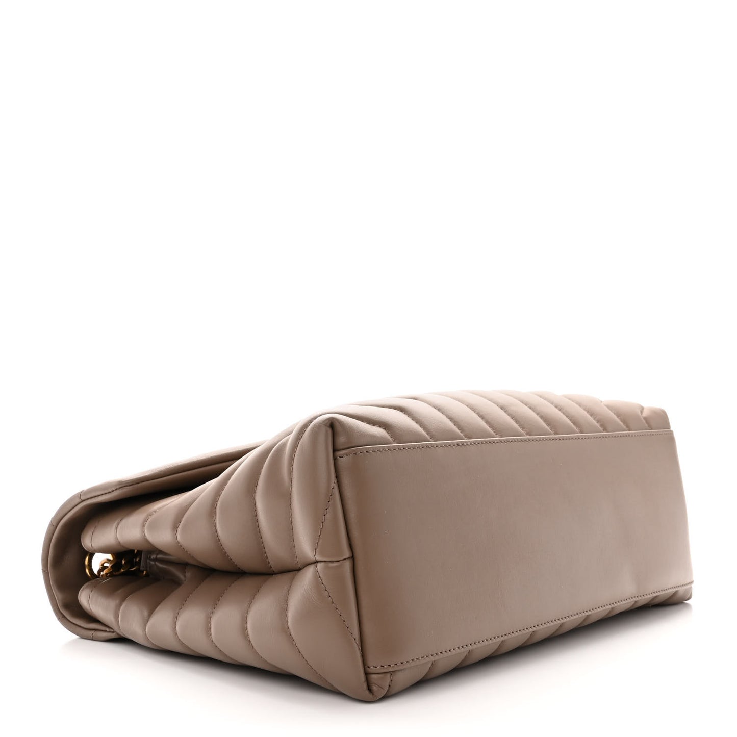 Calfskin Y Quilted Monogram Medium Loulou Chain Satchel Dark Latte