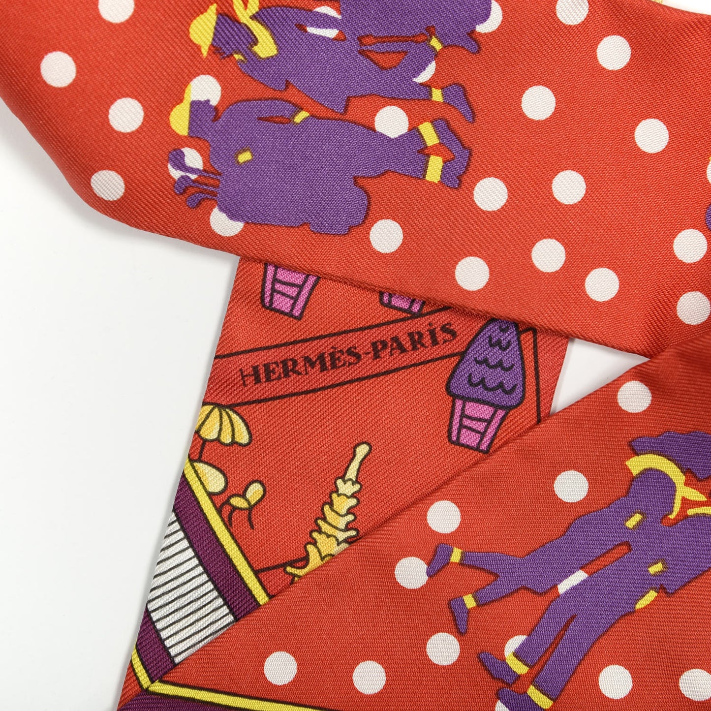 Silk Les Nouveaux Amoureux de Paris Twilly Rouge Violet Creme