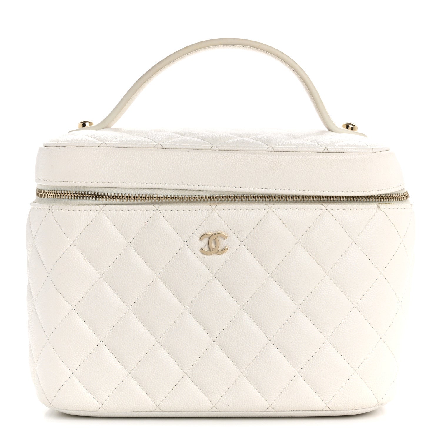 Chanel Caviar Quilted Large Vanity Pouch White 1 of 10