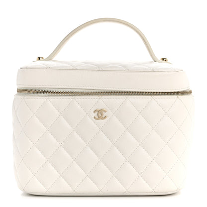 Chanel Caviar Quilted Large Vanity Pouch White 1 of 10