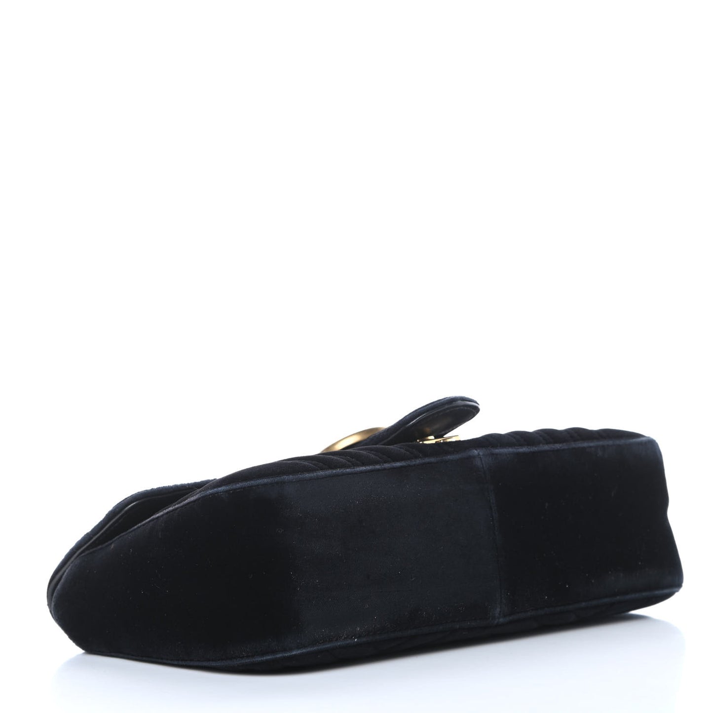 Velvet Matelasse Small GG Marmont Shoulder Bag Black