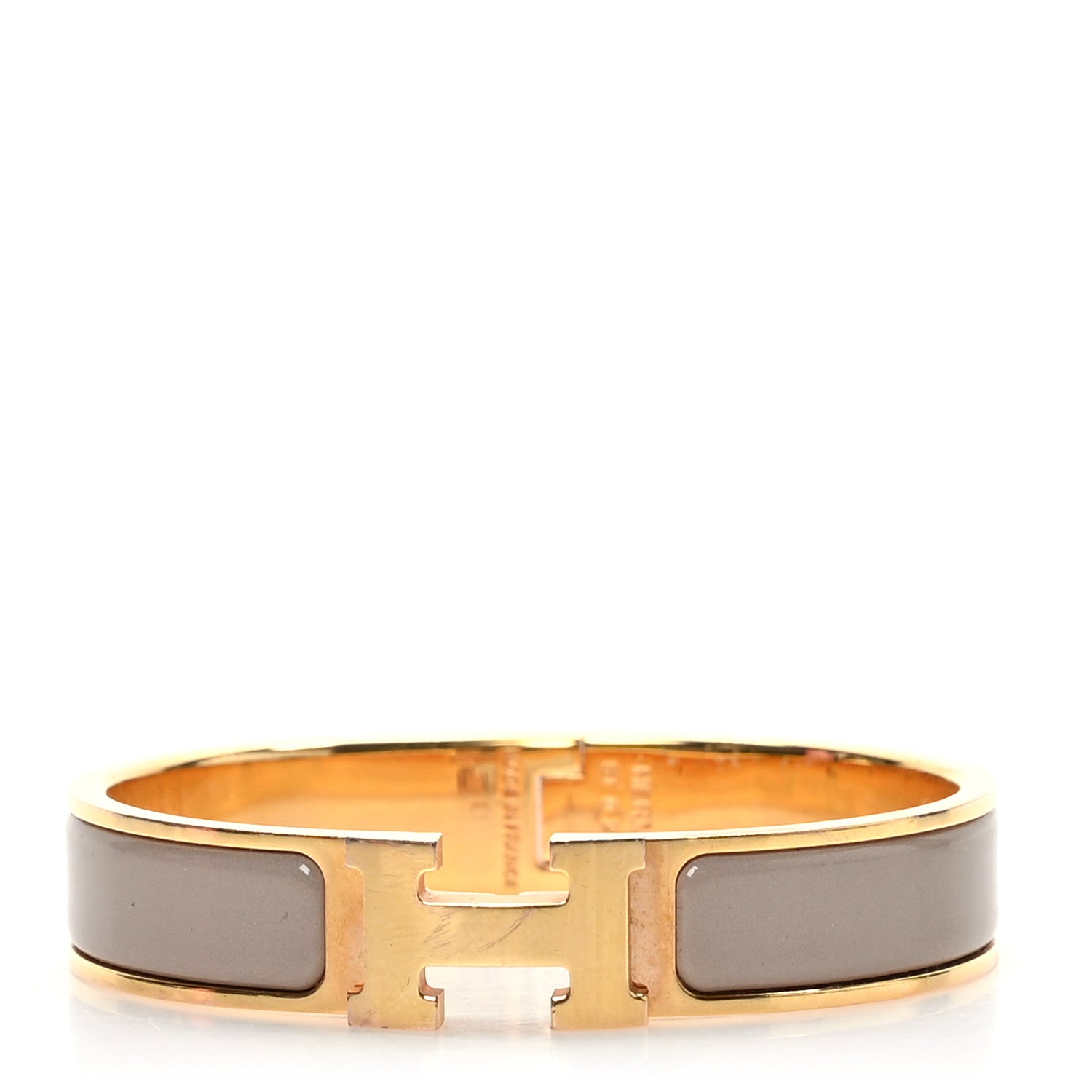Hermes Enamel Narrow Clic Clac H Bracelet PM Marron Glace 1 of 6