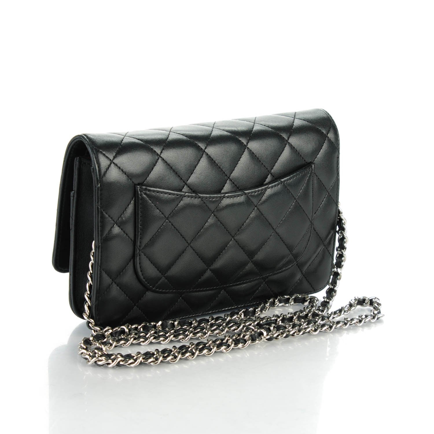 Chanel Lambskin Quilted Wallet On Chain WOC Black 3 of 7