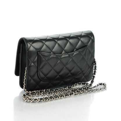 Chanel Lambskin Quilted Wallet On Chain WOC Black 3 of 7