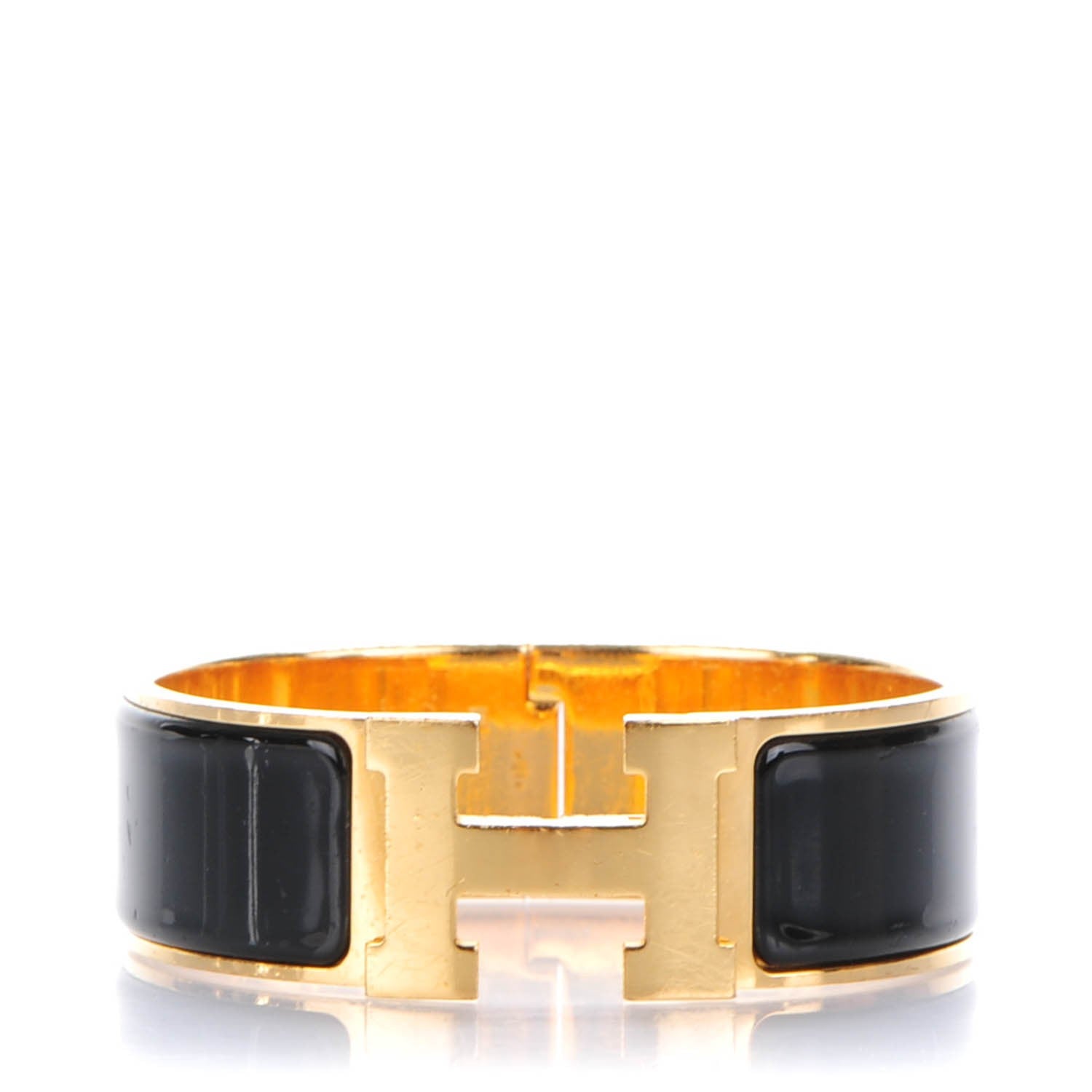 Hermes Enamel Wide Clic Clac H Bracelet PM Black 1 of 5