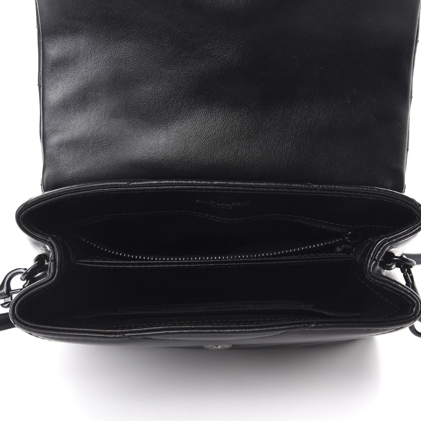 Calfskin Y Quilted Monogram Toy Loulou Crossbody Bag Black