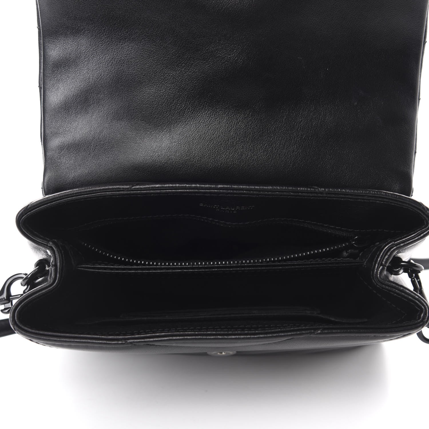 Saint Laurent Calfskin Y Quilted Monogram Toy Loulou Crossbody Bag Black 5 of 12