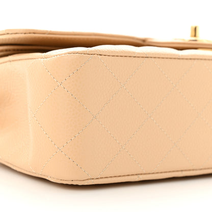 Chanel Caviar Quilted Medium Double Flap Beige 9 of 10