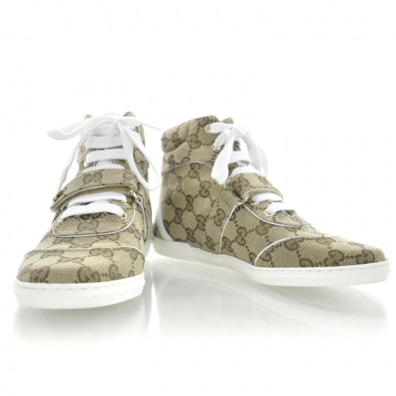 Gucci Monogram High Top Sneakers 34UK- size 4US 2 of 7