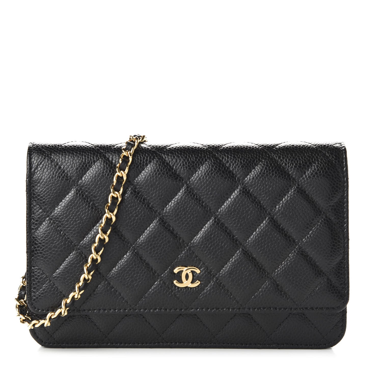 Caviar Quilted Wallet On Chain WOC Black