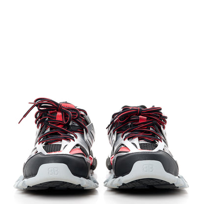 Balenciaga Mesh Nylon Metallic Fabric Mens Track Sneakers 44 Black Red 2 of 9