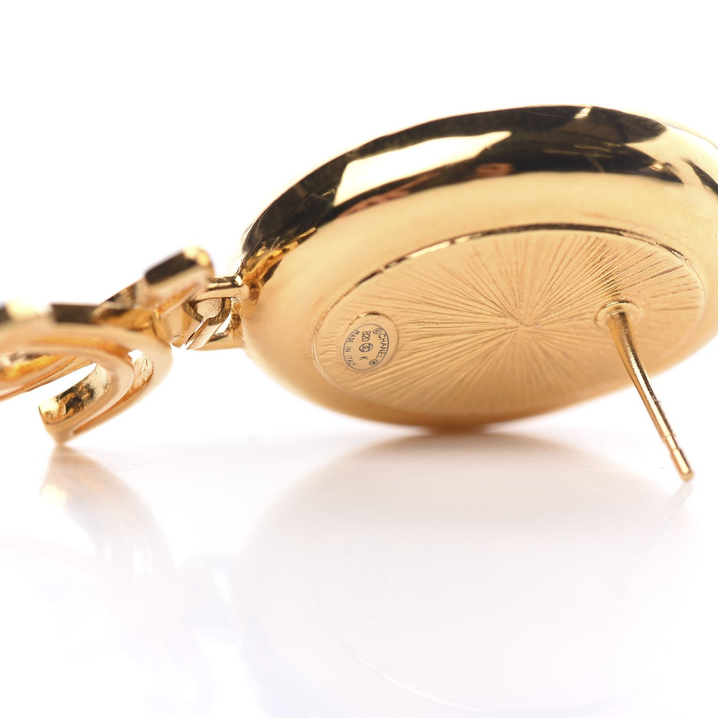 Resin Metal Obazine CC Drop Earrings Gold Black