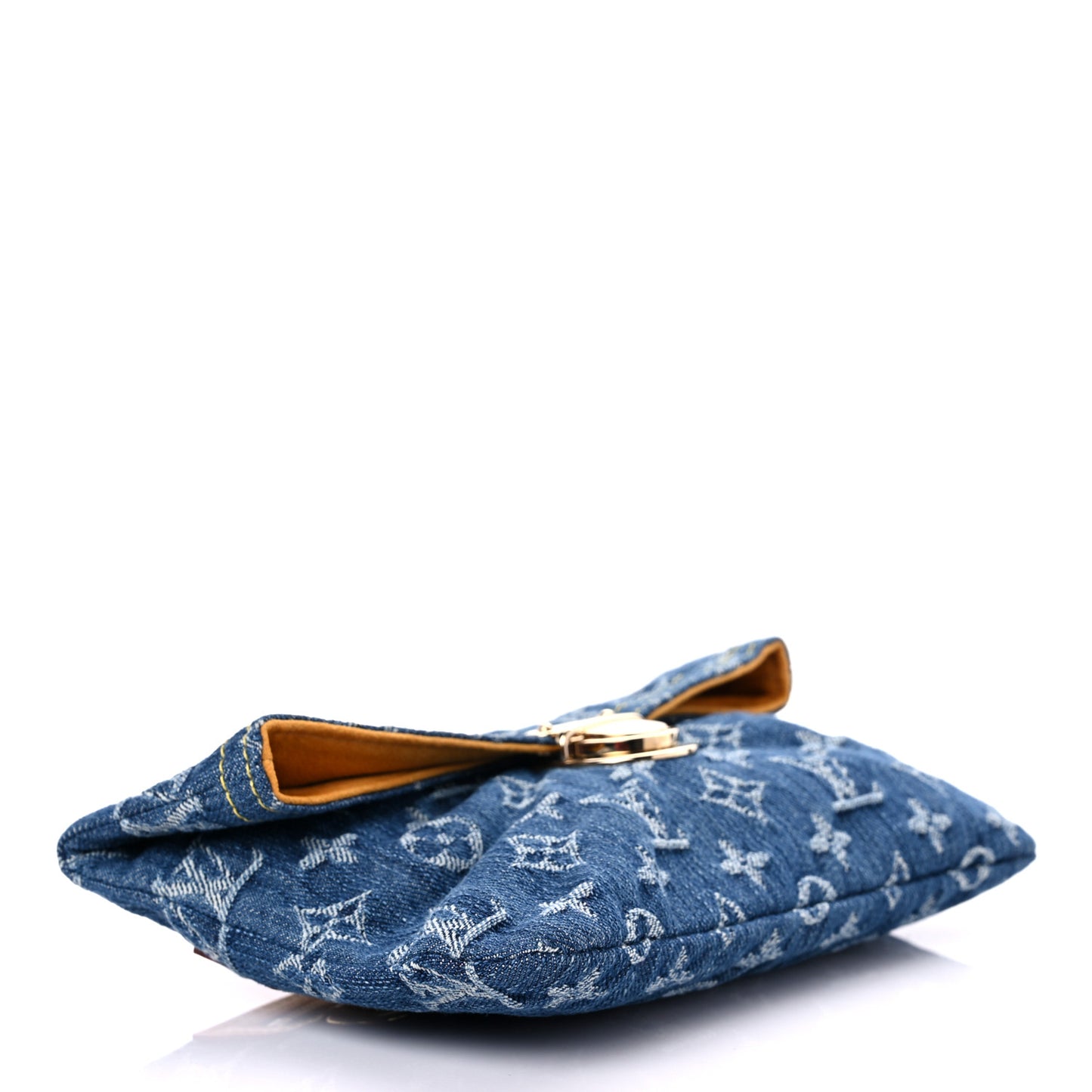 Monogram Denim Pochette Plat Clutch Blue