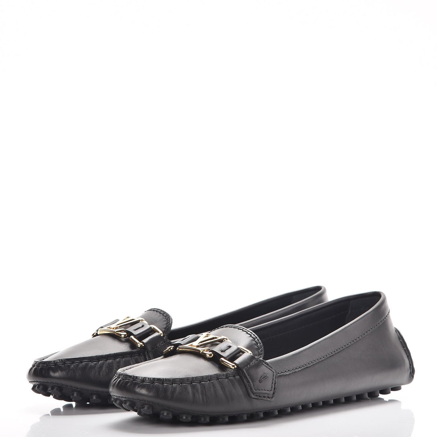 Calfskin Monte Carlo Moccasin Loafers 38.5 Black