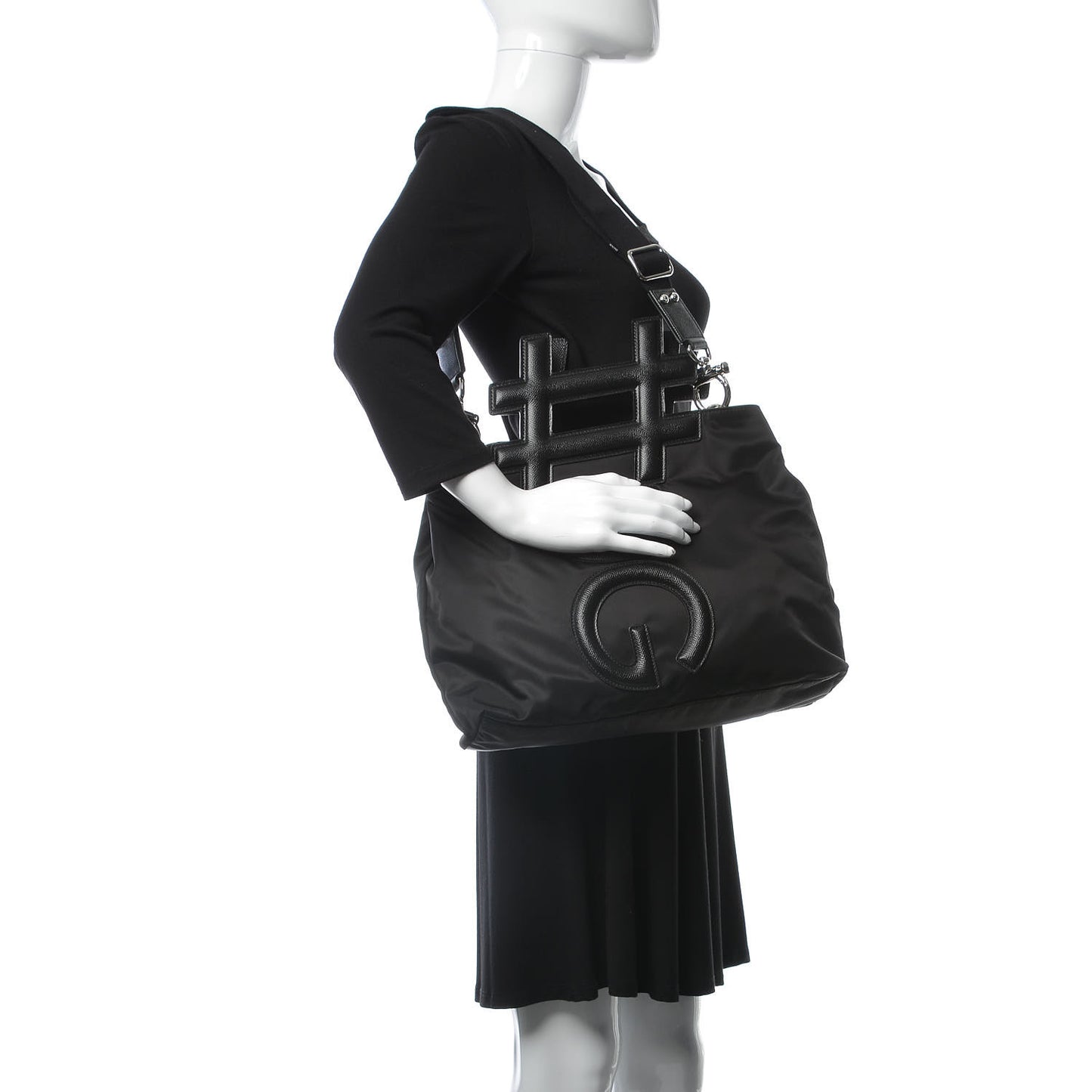 Nylon Instabag Top Handle Bag Black