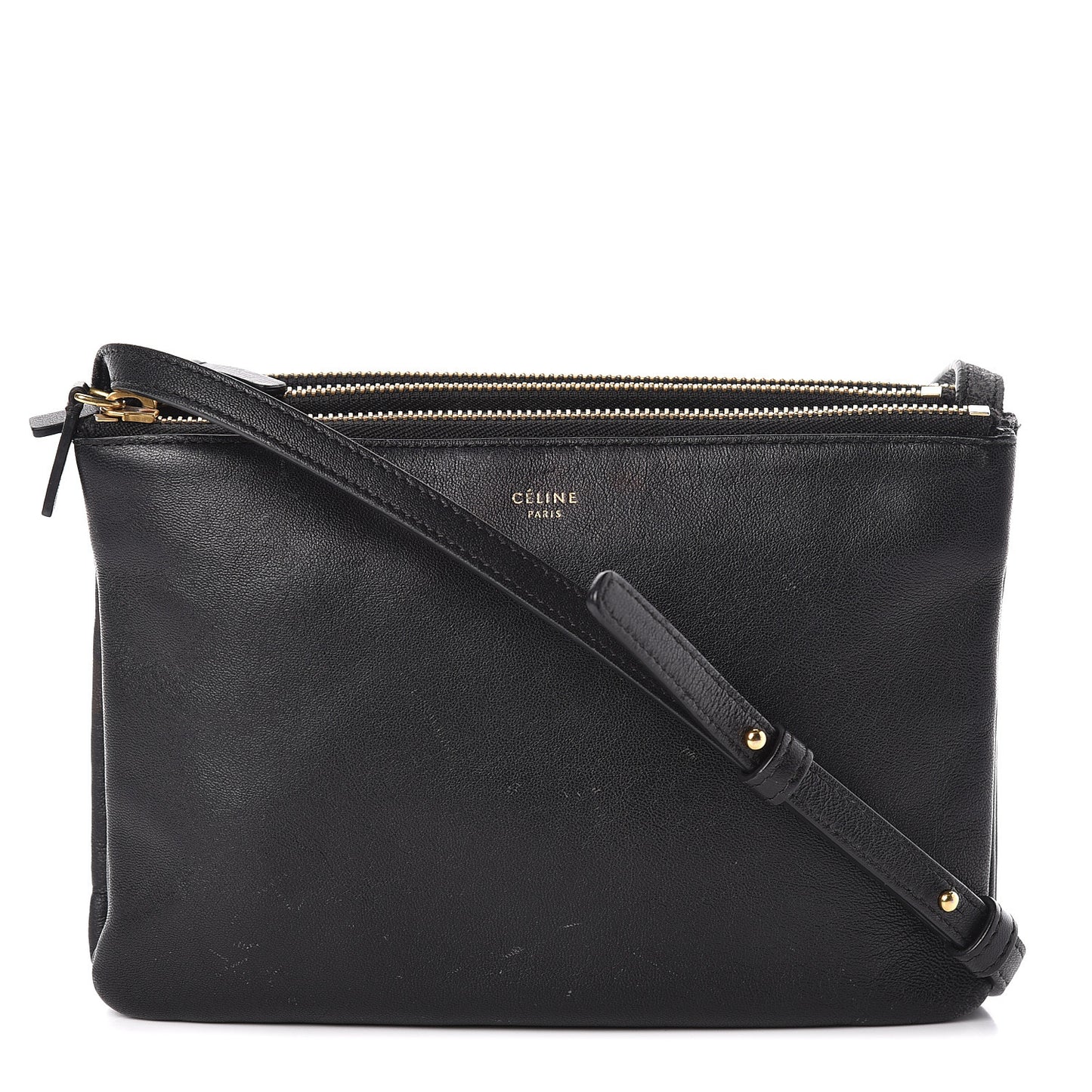 Lambskin Small Trio Crossbody Bag Black