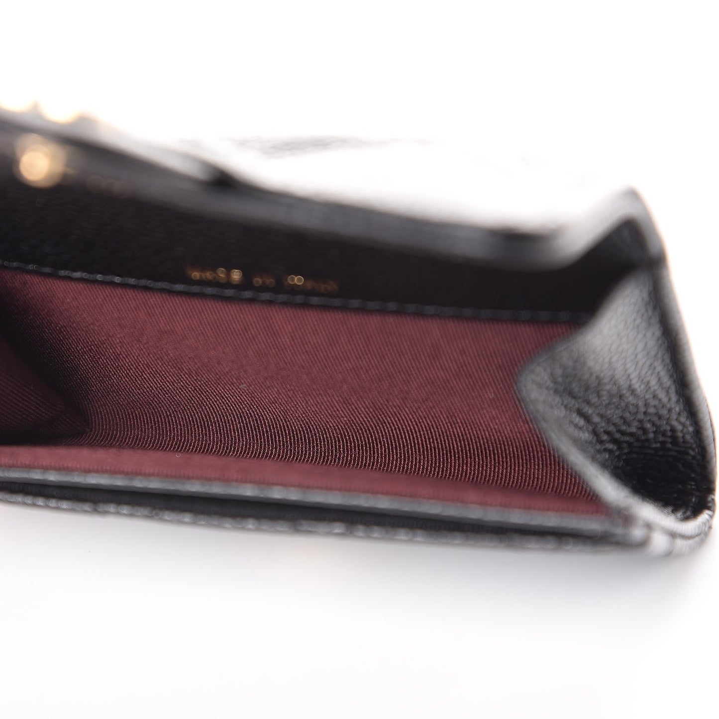 Caviar Quilted Flap Card Holder Black