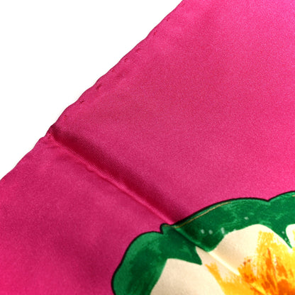 Chanel Silk Floral CC Square Scarf Pink Multicolor 4 of 5