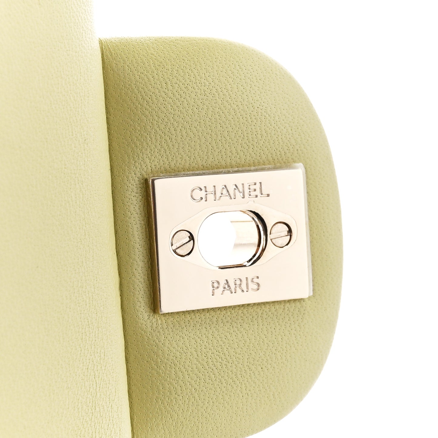 Lambskin Quilted Mini Rectangular Flap Light Green