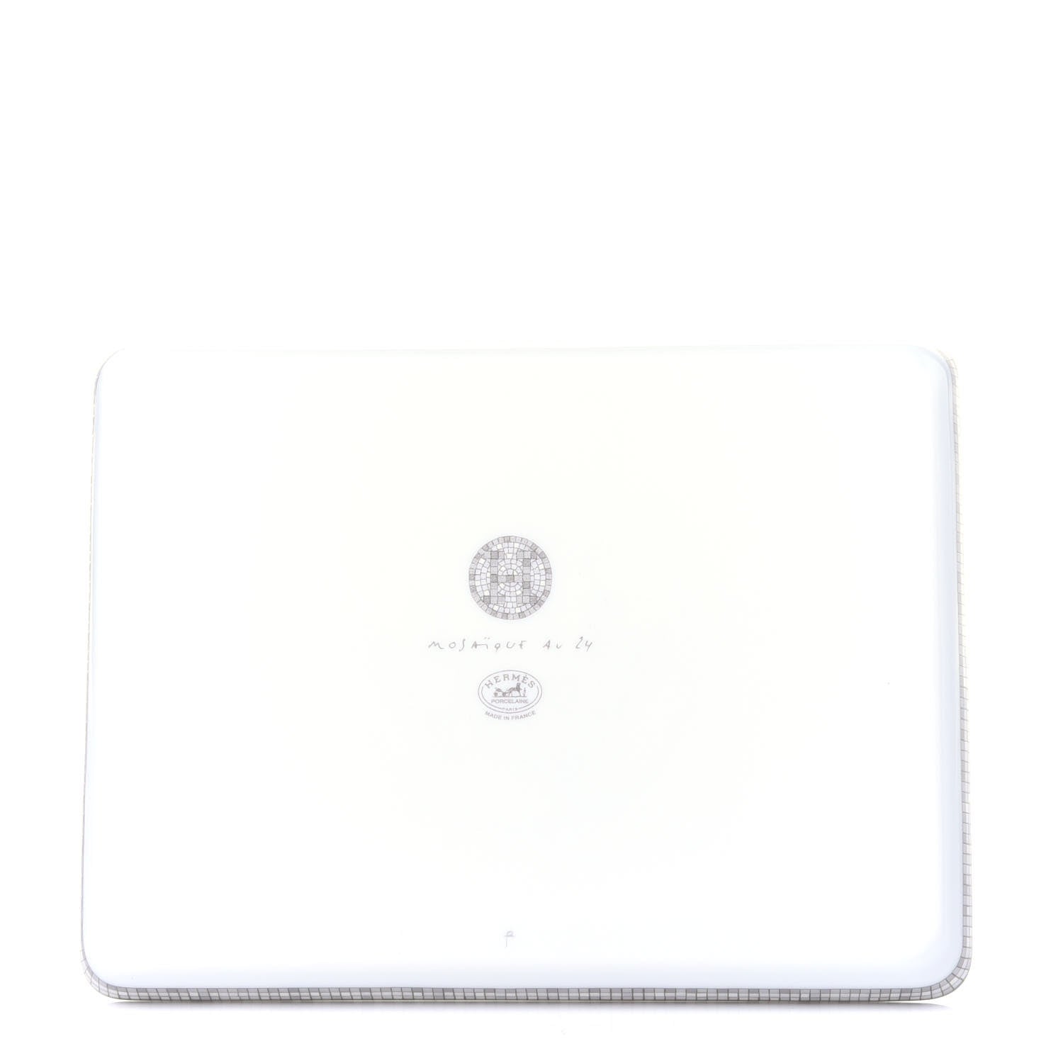 Hermes Porcelain Mosaique Au 24 Sushi Plate Platine 2 of 5