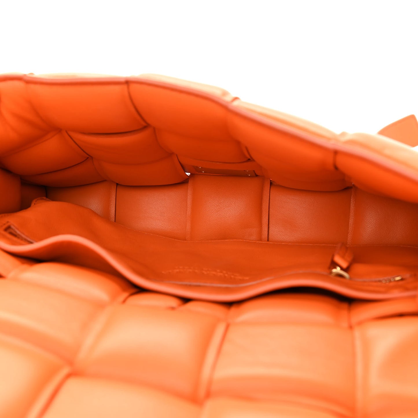 Nappa Maxi Intreccio Padded Cassette Crossbody Bag Orange