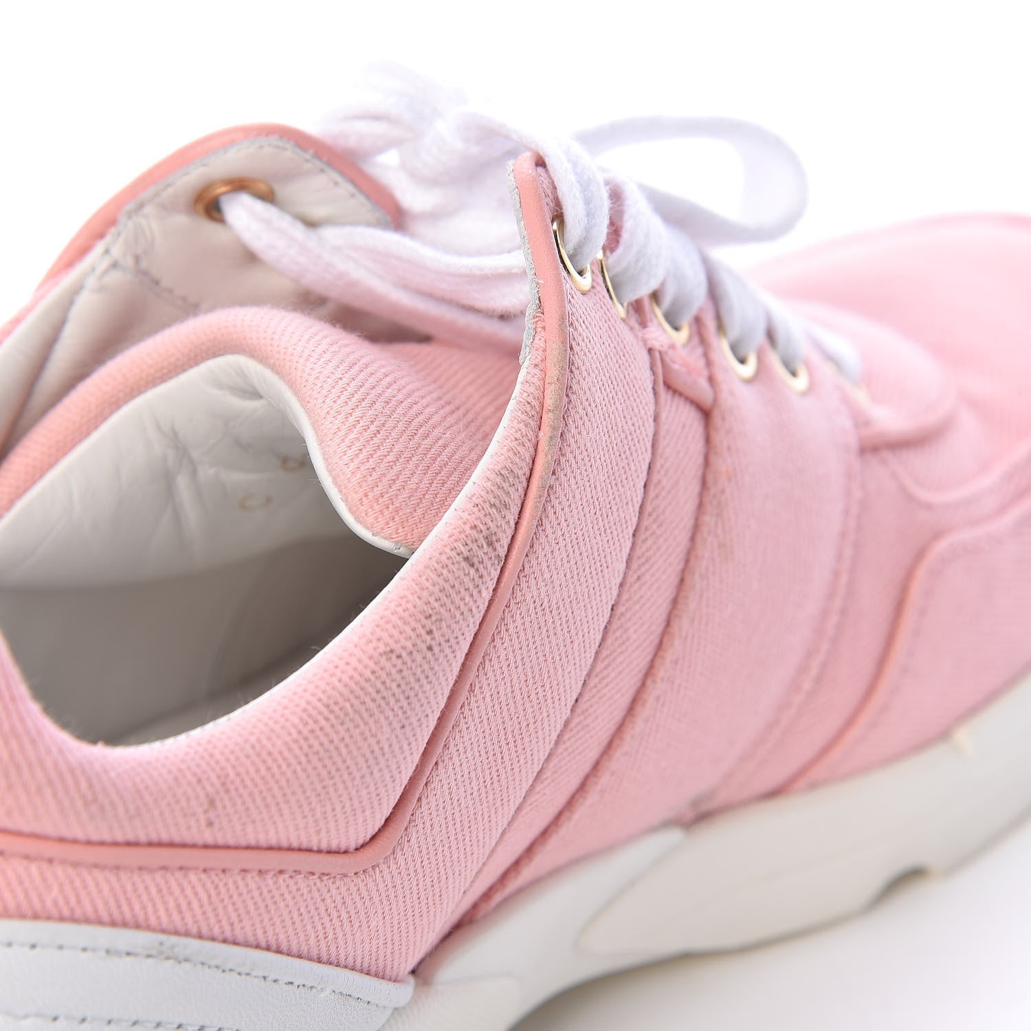 Chanel Canvas Womens CC Sneakers 38 Salmon 14 of 22