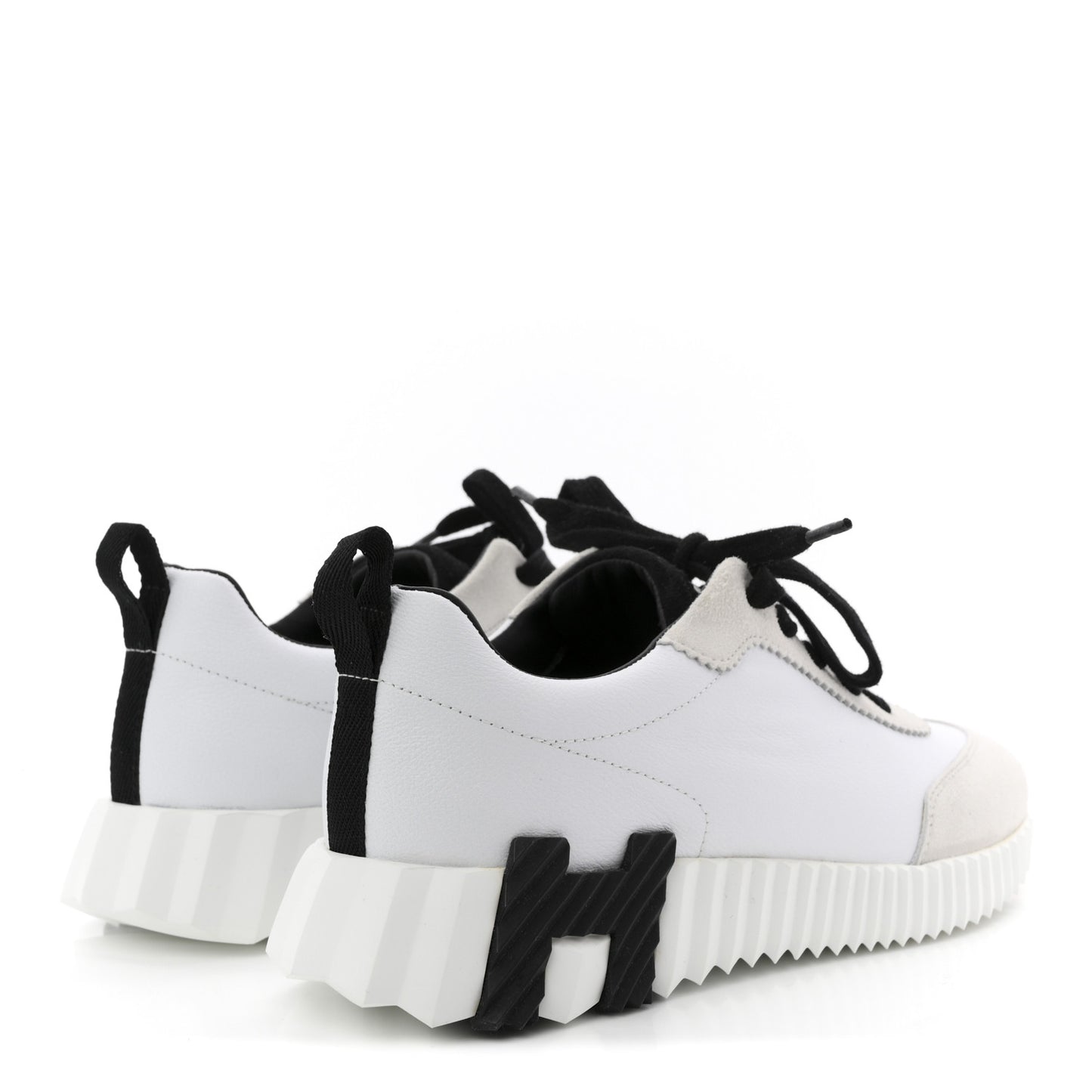 Sport Goatskin Suede Goatskin Bouncing Sneakers 38.5 White Black
