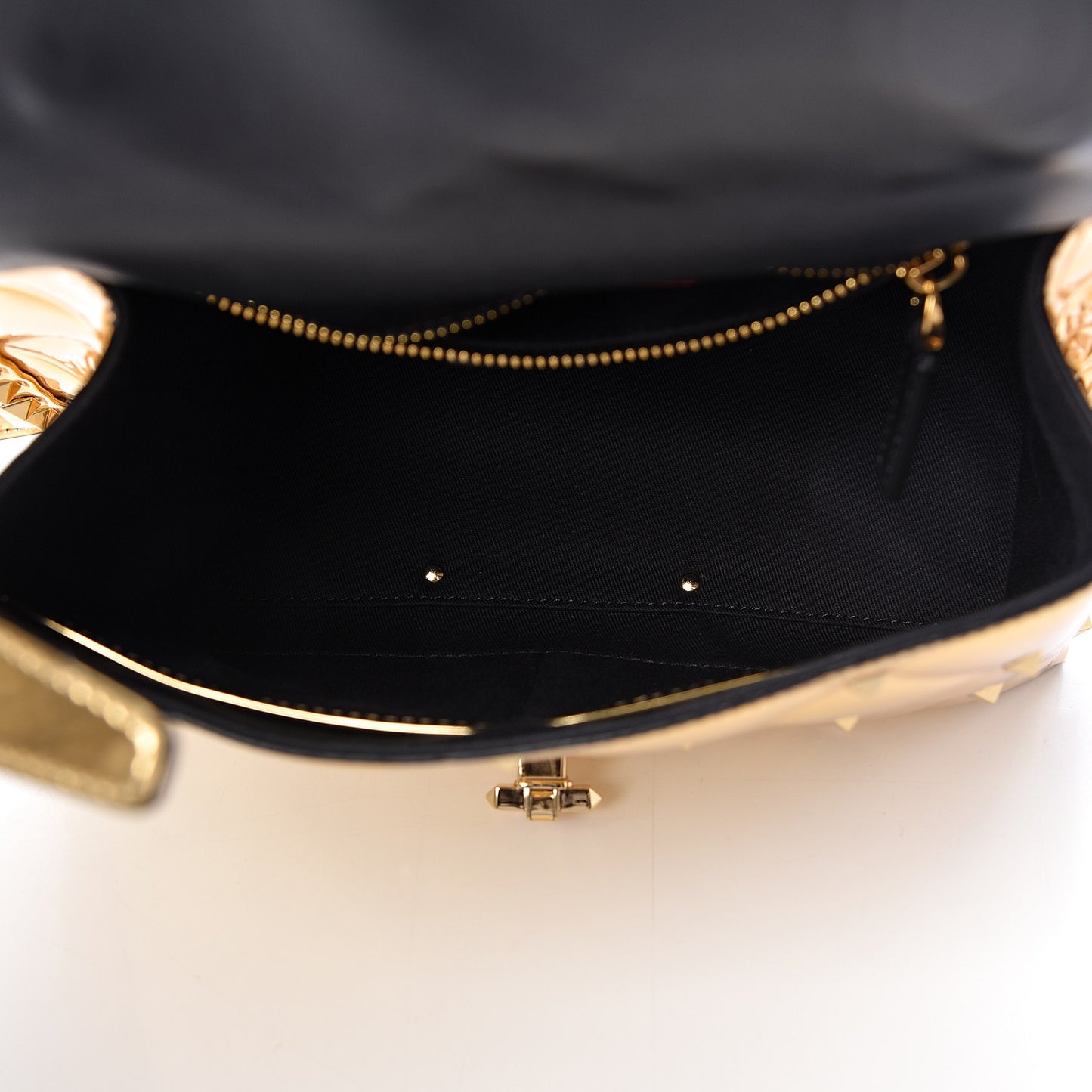 Metallic PVC Candystud Top Handle Bag Gold