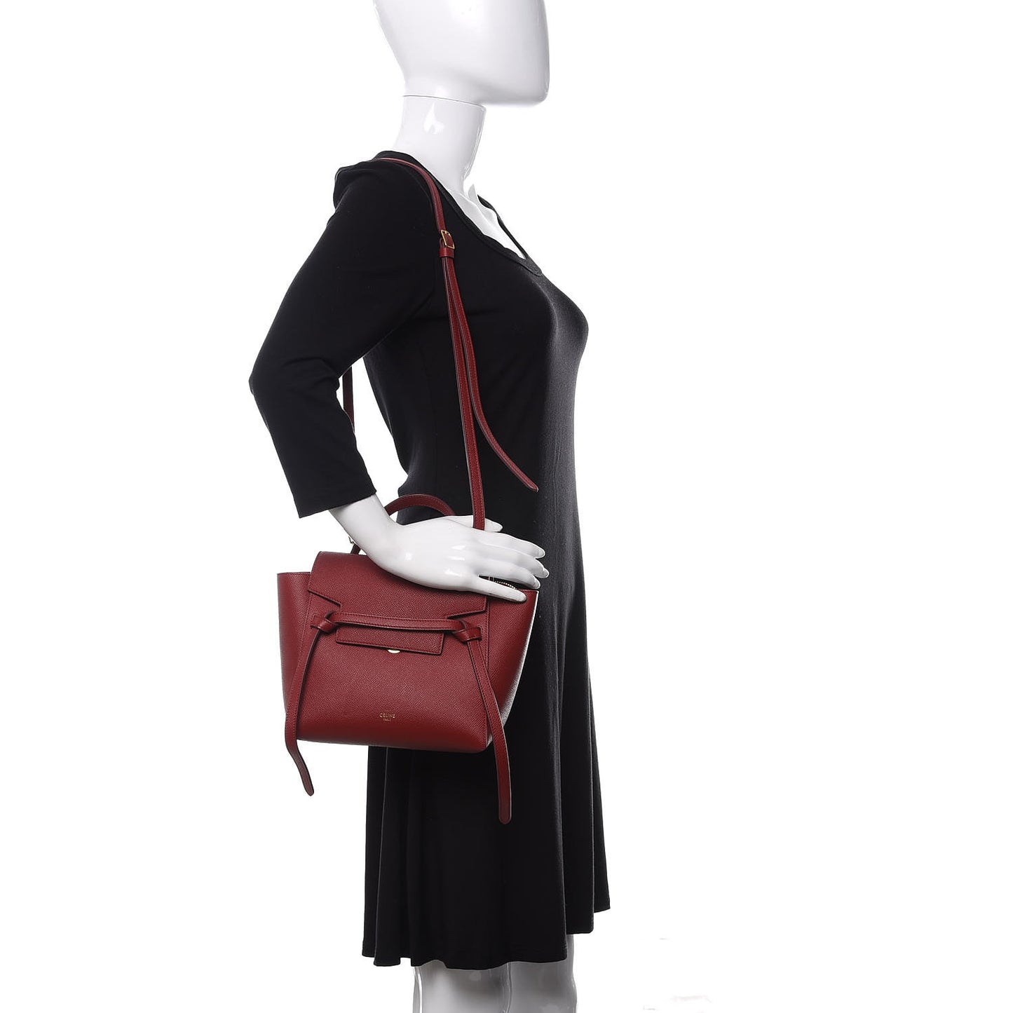 Grained Calfskin Nano Belt Bag Ruby