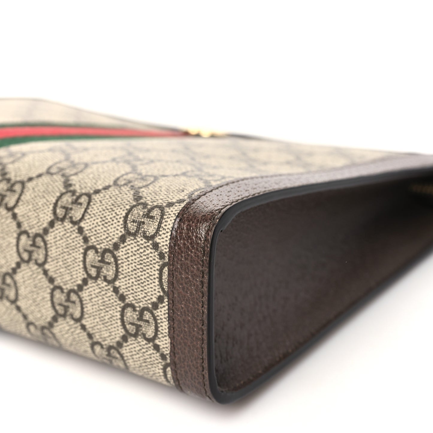 GG Supreme Monogram Web Ophidia Pouch Brown