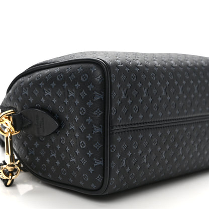 Louis Vuitton Calfskin Nanogram Embossed Speedy 20 Black 9 of 14