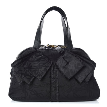 Saint Laurent Canvas Logo Medium Y Bow Bowler Black 1 of 11