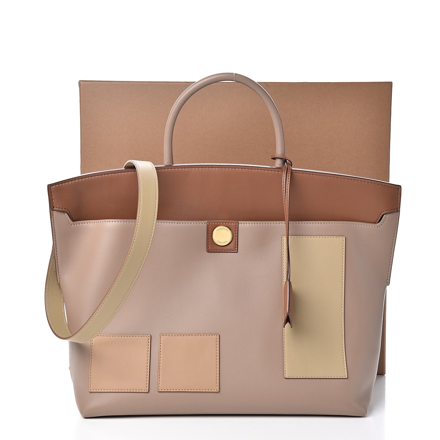 Burberry Calfskin Medium Society Top Handle Bag Brown 12 of 12