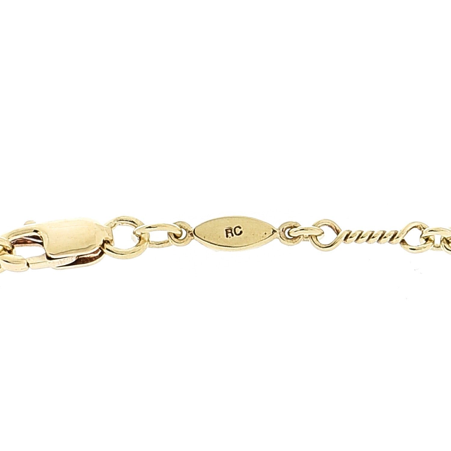 Roberto Coin 18K Yellow White Gold Diamond By the Inch Seven Station Dog Bone Necklace 6 of 6