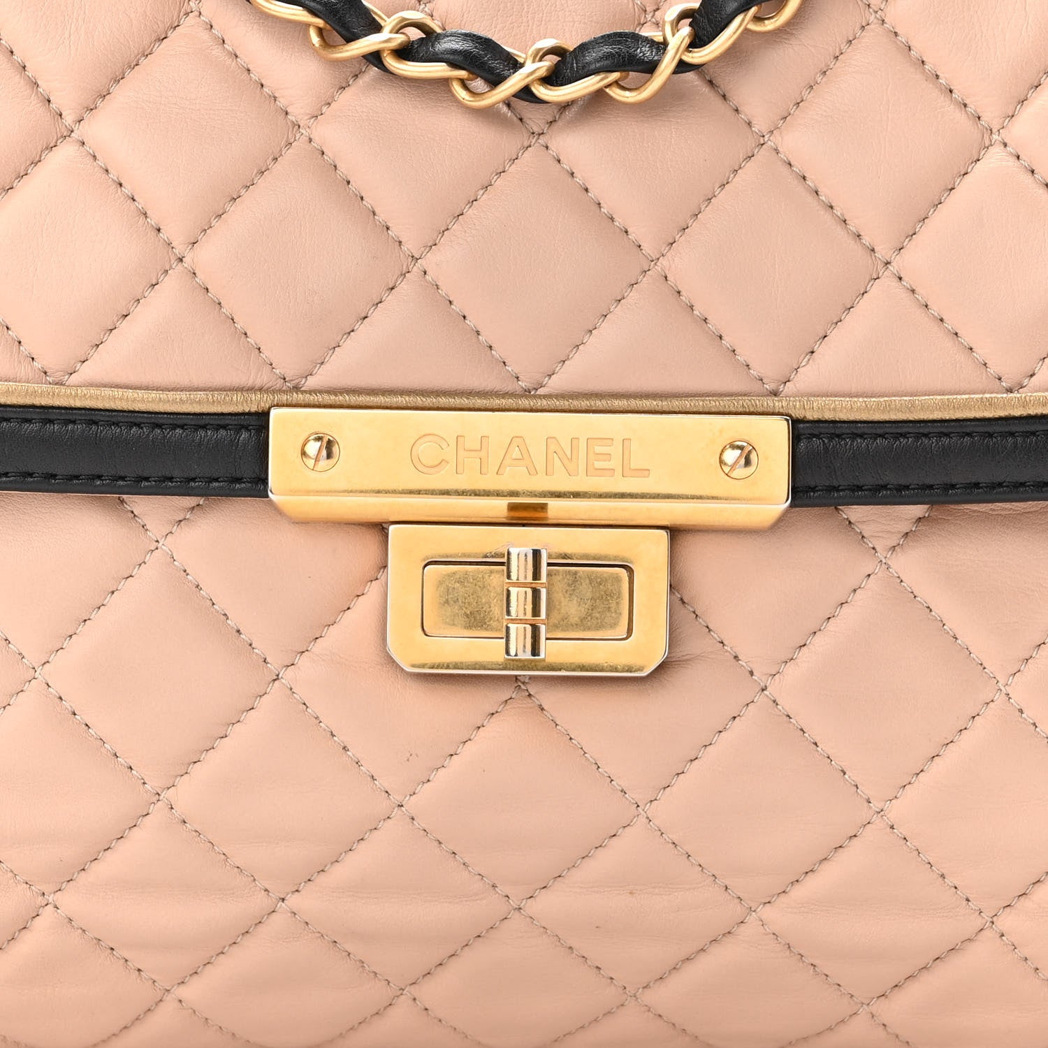 Chanel Lambskin Quilted Mademoiselle East West Flap Beige 8 of 10