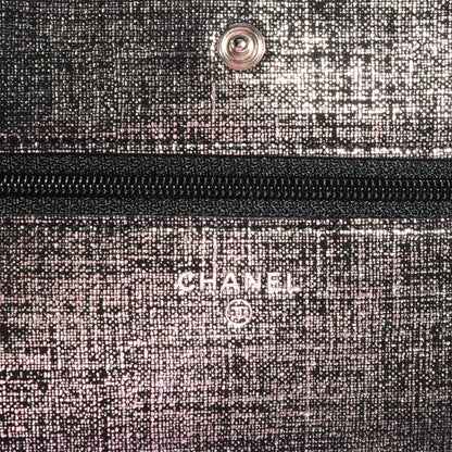 Chanel Iridescent Wallet on Chain WOC Dark Silver 5 of 7