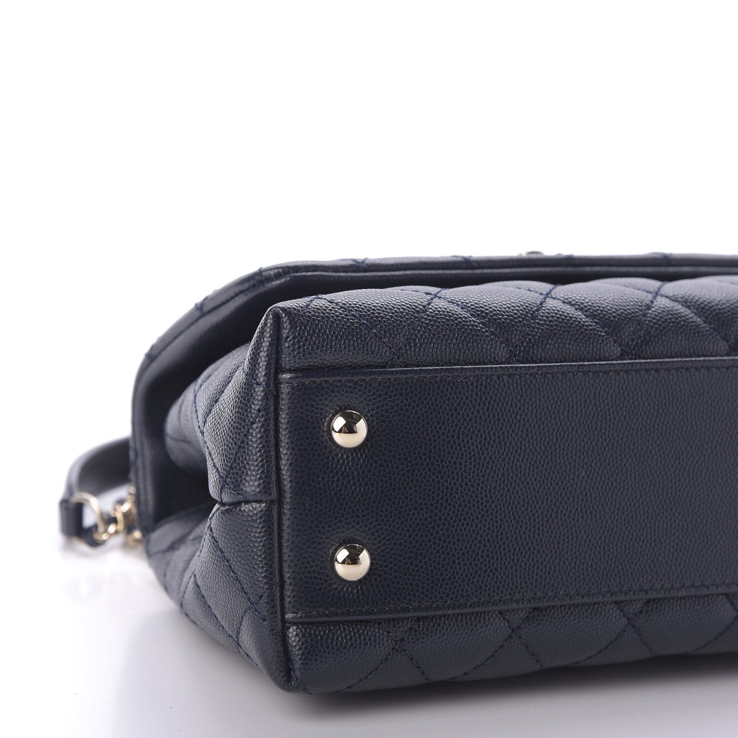 Caviar Quilted Mini Coco Handle Flap Navy