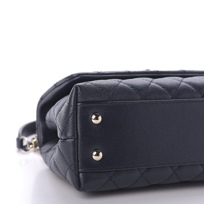 Chanel Caviar Quilted Mini Coco Handle Flap Navy 6 of 9