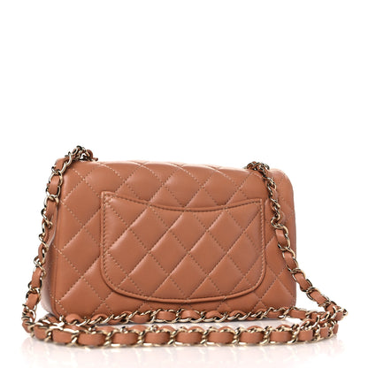 Chanel Lambskin Quilted Mini Rectangular Flap Brown 3 of 10